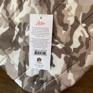 Lug Tumbler Drawstring Storage Pouch. Camo Taupe. NWT